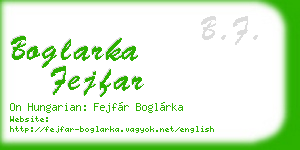 boglarka fejfar business card
